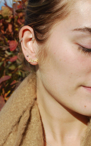'Love' Earring in Gold