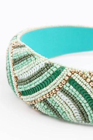 GREEN MINT SEQUIN HEADBAND