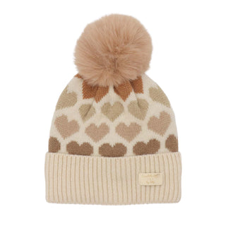 CHILDRENS CONSTELLATION HAT CREAM HEARTS