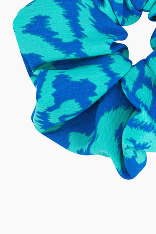 Dakota Large Hair Scrunchie - Blue, Animal