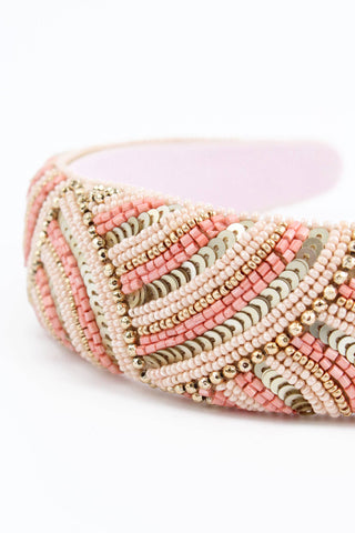 PEACH SEQUIN HEADBAND
