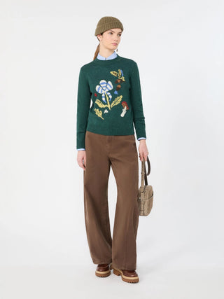 Cotton Drill Barrel Leg Trouser in Brown