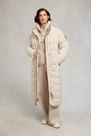 Crawford Longline Coat Cream Borg