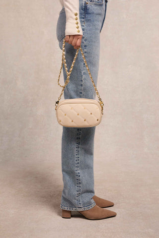 Soho Mini Quilted Camera Bag Cream