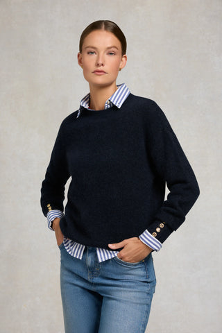 TORI CREW NECK KNIT - INK NAVY