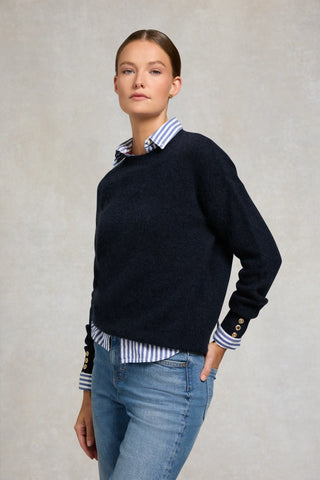 TORI CREW NECK KNIT - INK NAVY