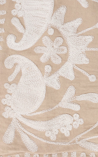 Suzanni Cotton Waistcoat Embroidered Pattern Beige/cream