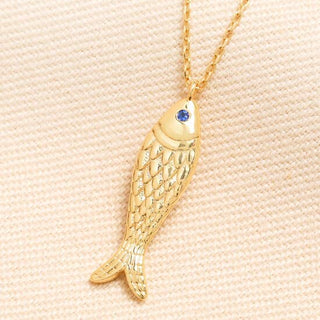 Fish Pendant Necklace in Gold