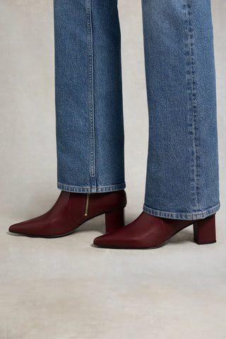 Regency Mid Heel Ankle Boot Oxblood