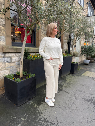 Eden Jumper (Pointelle knit)-Coconut