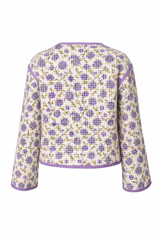 Peony Woodblock print Cotton jacket
