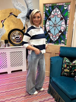 Goldie | Classic Wide-Leg Stretch Jeans Light Denim Blue