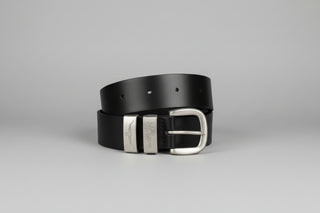 Drover Belt Polished Nickel Buckle Black