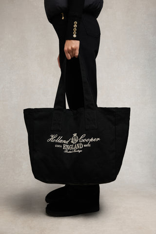 ESSENTIAL TOTE BAG BLACK ECRU