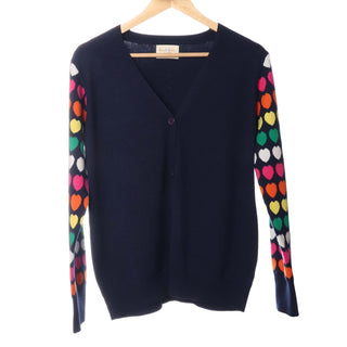 CARDIGAN MINI HEARTS NAVY