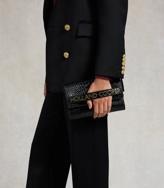 Abbot Clutch Bag Black Croc