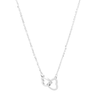 Linked Heart Necklace in Silver