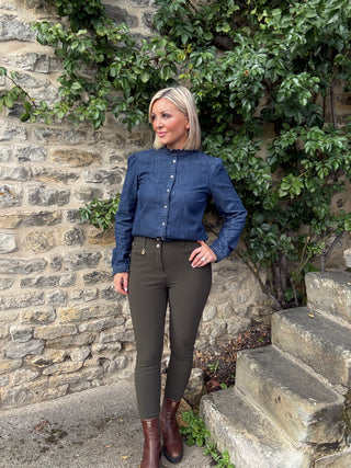 Abbey - Denim Frill