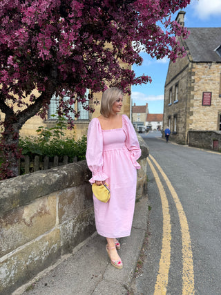 SMOCK DRESS PALE PINK