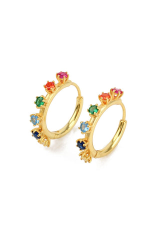 GOLD RAINBOW HOOPS