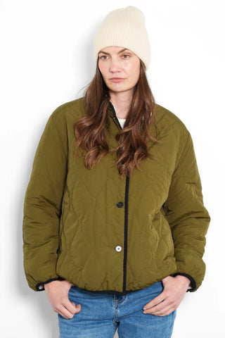 Connie Reversible Jacket in Khaki,Cream