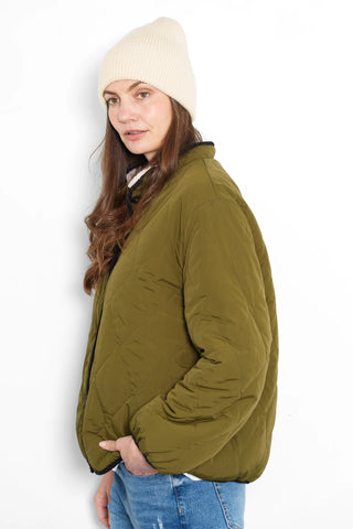 Connie Reversible Jacket in Khaki,Cream