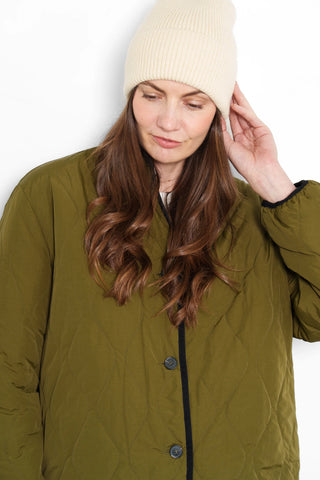 Connie Reversible Jacket in Khaki,Cream