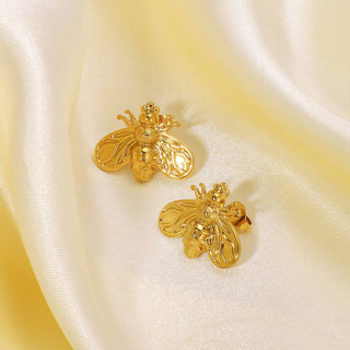 Honey Bee Stud Earring in Gold