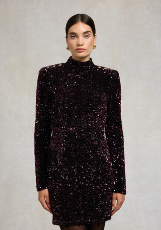Cara Sequin Mini Dress Burgundy