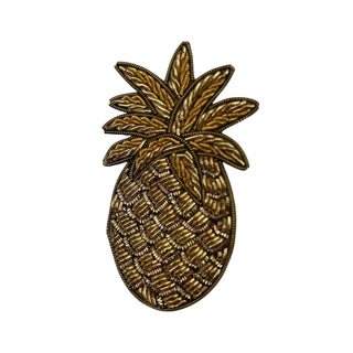 Jewellery Travel Pot in chartreuse stripe - Pineapple pin