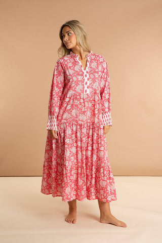 Summer Cotton Maxi Dress - Peony Paisley