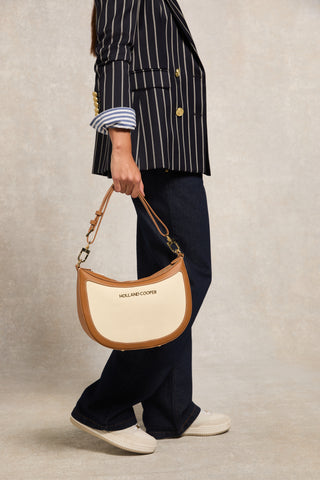 City Shoulder Bag Tan Canvas