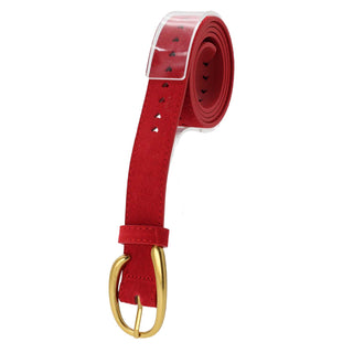 CONSTELLATION LEATHER BELT RED