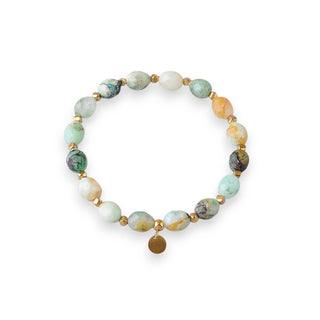 Natural Stone Stretch Bracelet in Greens