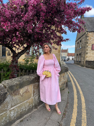SMOCK DRESS PALE PINK