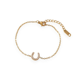 Horseshoe Charm Bracelet in Gold