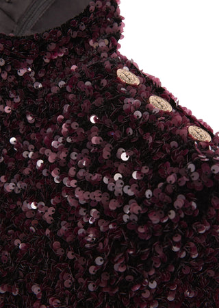 Cara Sequin Mini Dress Burgundy