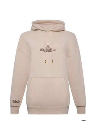 Relaxed Fit Script Hoodie Stone
