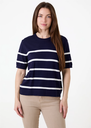 Stripe Crew Neck Short Sleeve Jumper