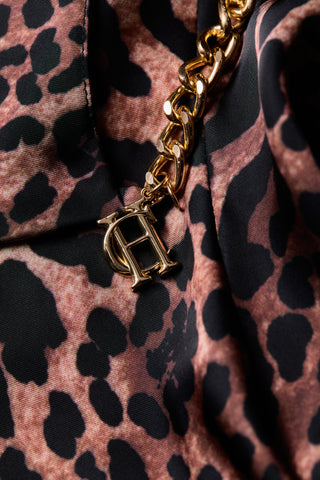 Aurora Satin Dress Leopard