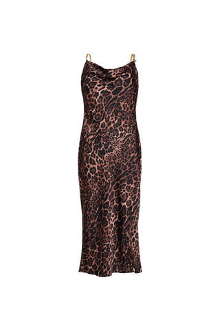 Aurora Satin Dress Leopard