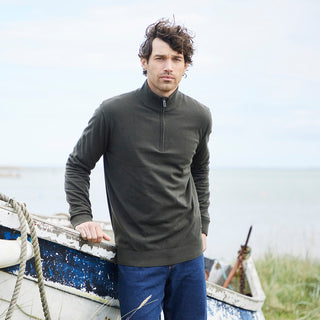 Mens Hartland 1/4 Zip knit - Deep Forest