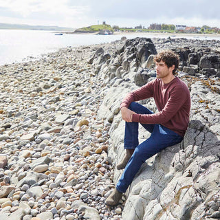 Mens Hartland Crew Knit - Oxblood