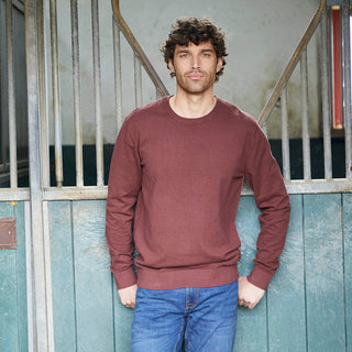 Mens Hartland Crew Knit - Oxblood