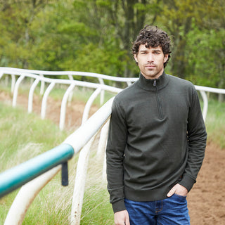 Mens Hartland 1/4 Zip knit - Deep Forest