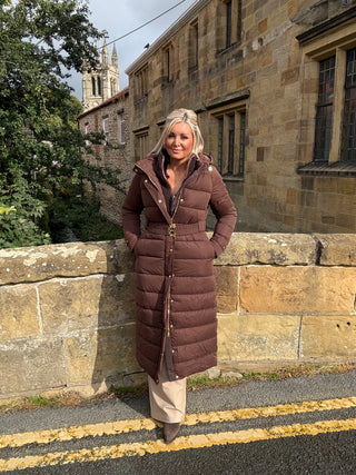 AROSA LUXE LONGLINE COAT - WALNUT