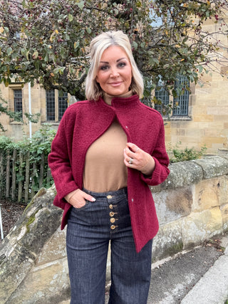 Gianna Wool Mix Wrapover Jacket