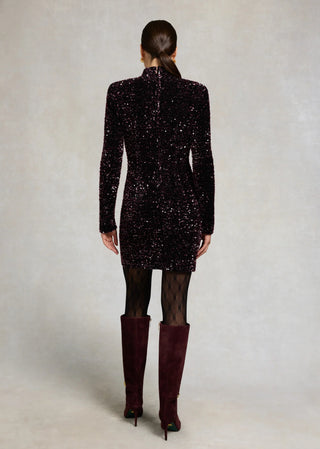 Cara Sequin Mini Dress Burgundy