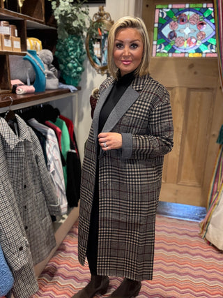 Wool Blend Plaid Double-Faced Coat