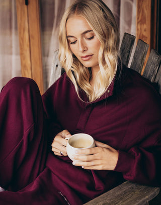Snap Collar Sierra Sweatshirt - Cherry Crush